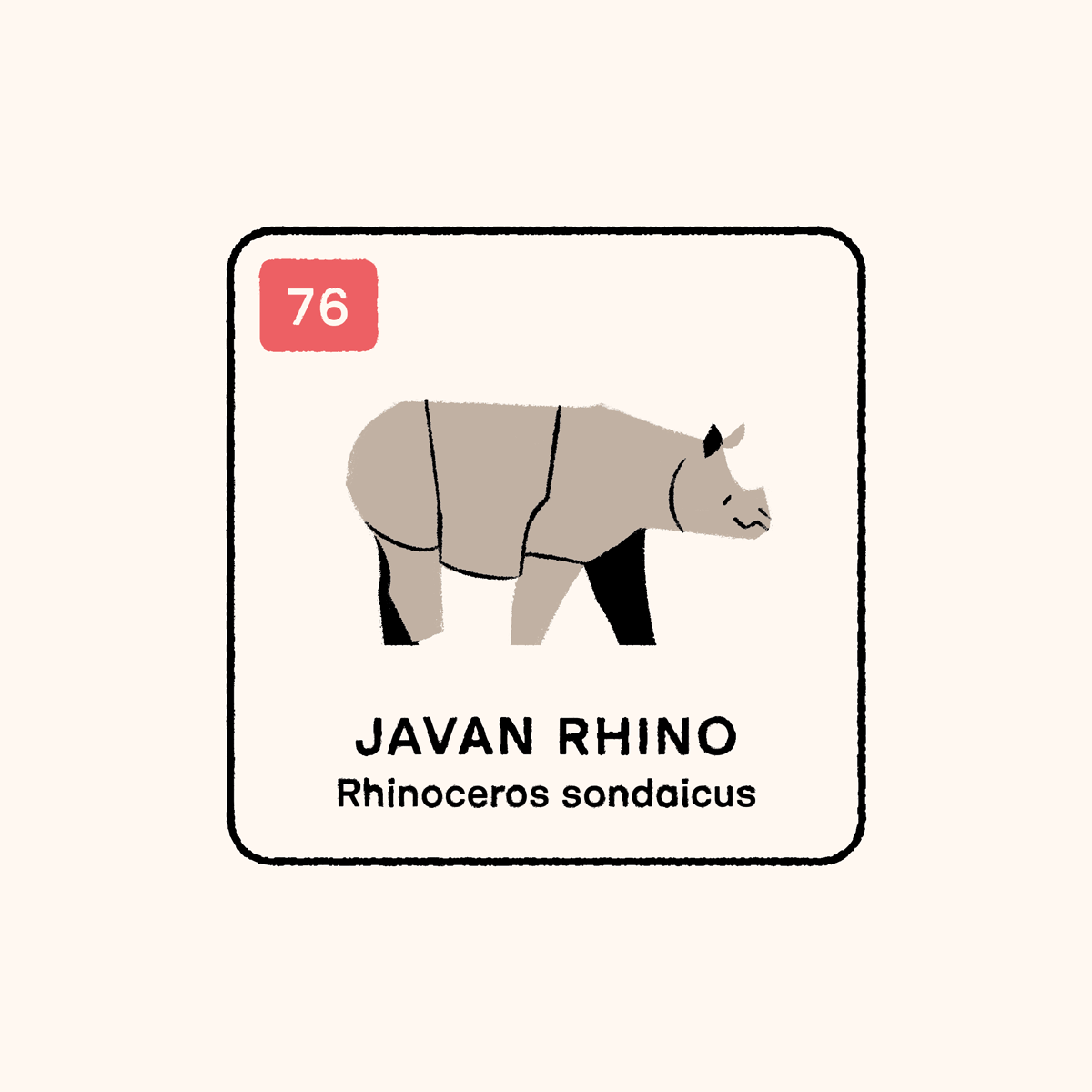 76 Javan rhinos